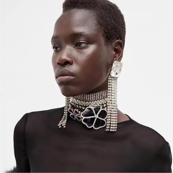 New - Zara Gold Chains Multi Big Link 1-Chain 5-Layered Necklace - Picture 3 of 16